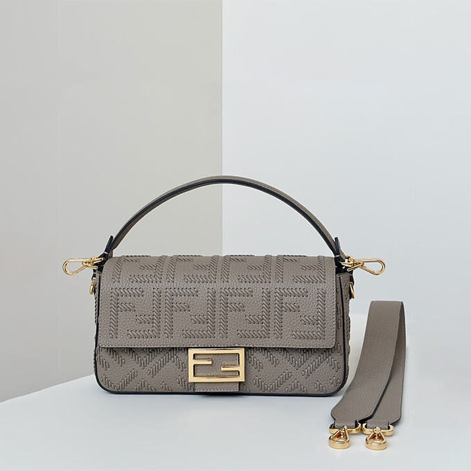 fendi baguette hand woven ff leather shoulder bag